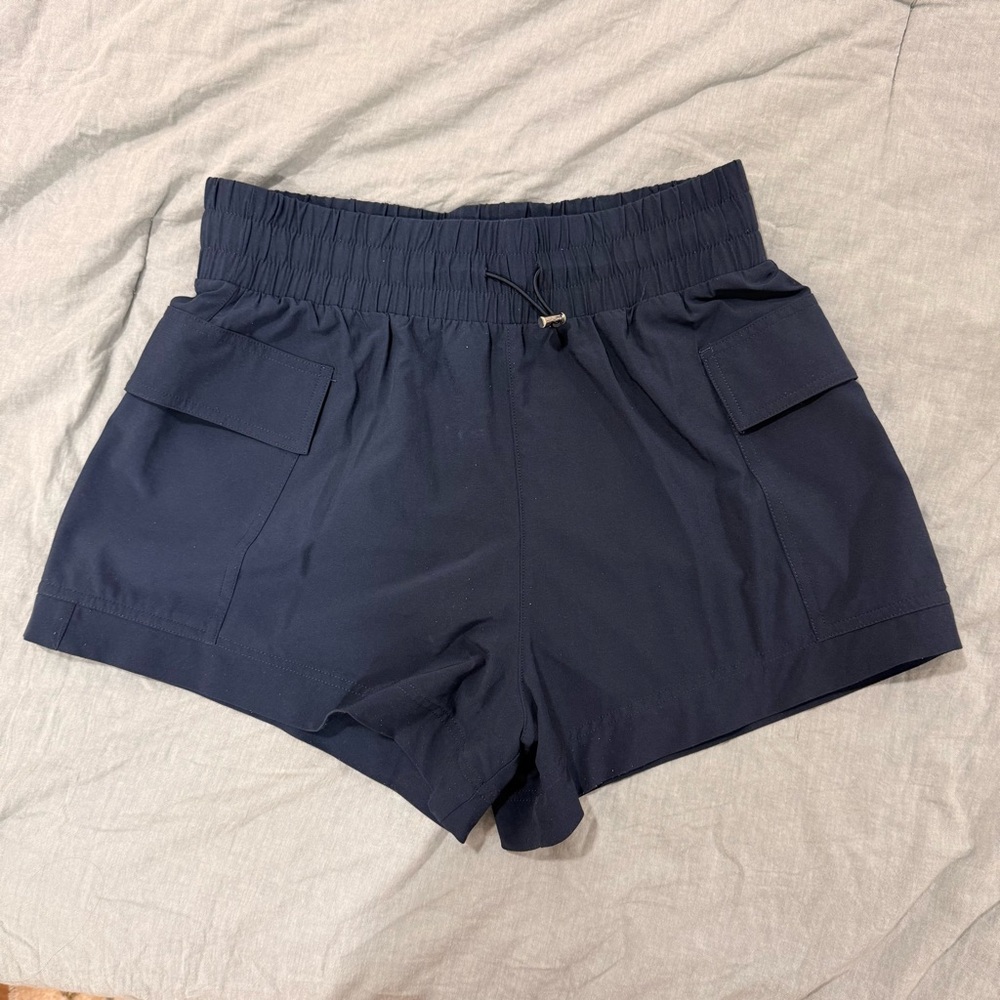 Abercrombie Navy Elastic-Waist Cargo Pocket Shorts